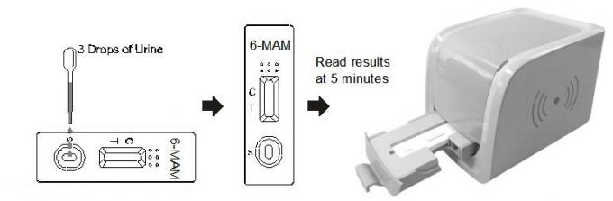 세륨 증명서를 가진 인간적인 소변에 있는 시험 장비 독자 카세트 6-Monoacetylmorphine (6-MAM) 진단 약물 남용