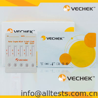 좋은 가격 Rotavirus+Cryptosporidia+Coronavirus+E. Coli K99 +E. Coli O157 Antigen Combo Rapid Test Cassette (Feces) 온라인으로