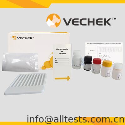 좋은 가격 개 알레르기 항원에 특화된 IgE 항체 빠른 검사 키트 10T 패키지에서 질적 검출을 위한 36분 읽기 시간 온라인으로